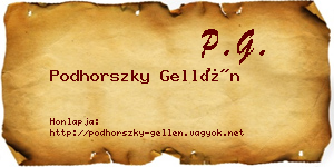 Podhorszky Gellén névjegykártya